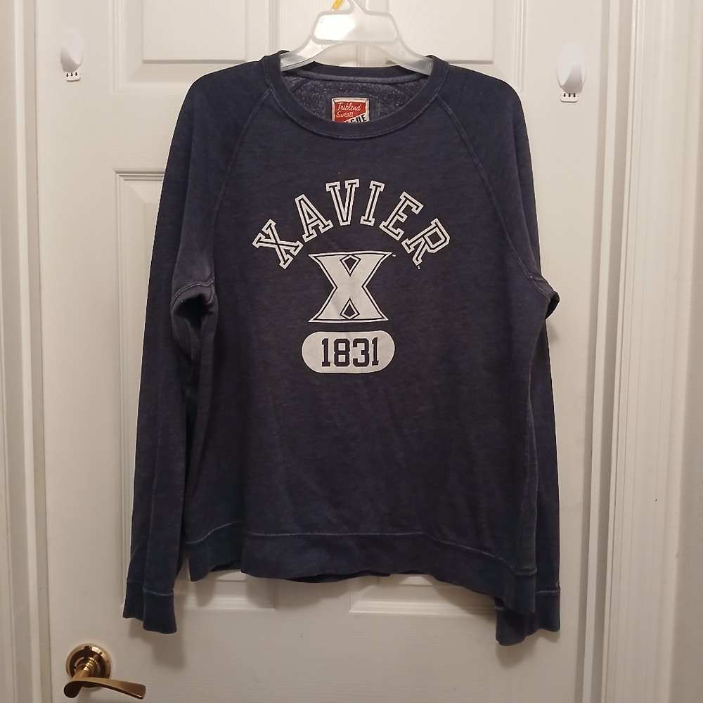Xavier Triblend Sweats League Sweatshirt Men's Size L Gray